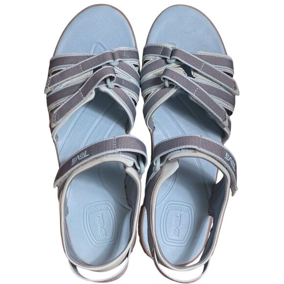 TEVA Tirra Sandals Size 7Y Youth 7 Alaskan Blue Gray Strappy Hiking Adventure - Picture 10 of 16